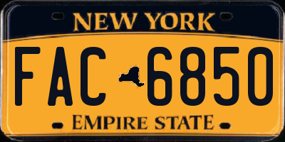 NY license plate FAC6850