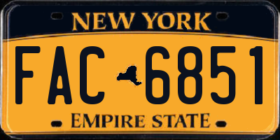 NY license plate FAC6851