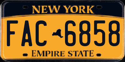 NY license plate FAC6858