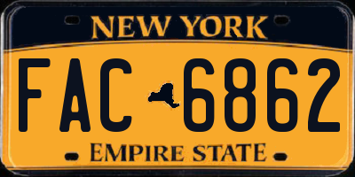 NY license plate FAC6862