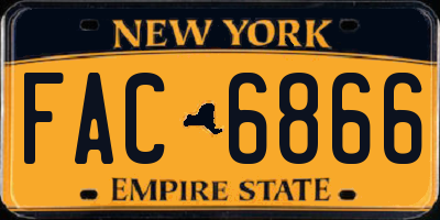 NY license plate FAC6866