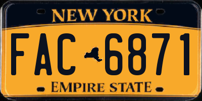 NY license plate FAC6871