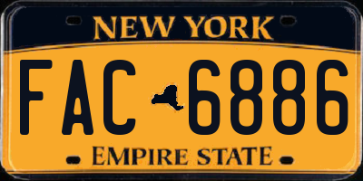 NY license plate FAC6886