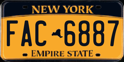 NY license plate FAC6887