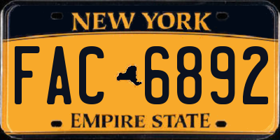 NY license plate FAC6892