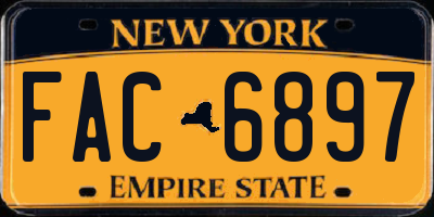 NY license plate FAC6897