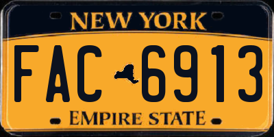 NY license plate FAC6913