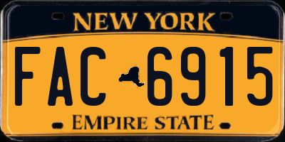 NY license plate FAC6915