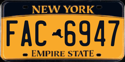 NY license plate FAC6947