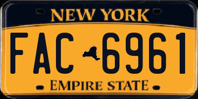 NY license plate FAC6961