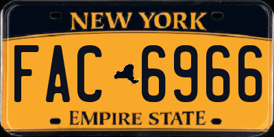 NY license plate FAC6966