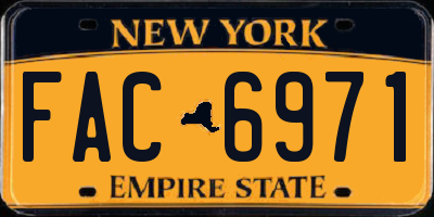NY license plate FAC6971