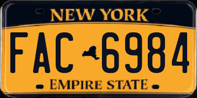 NY license plate FAC6984