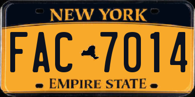 NY license plate FAC7014