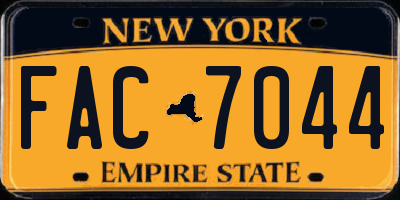 NY license plate FAC7044