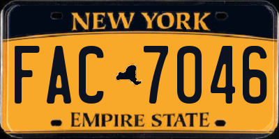 NY license plate FAC7046