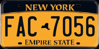 NY license plate FAC7056