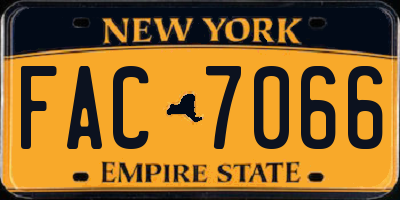 NY license plate FAC7066