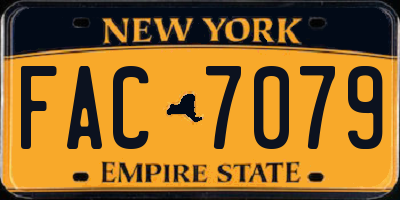 NY license plate FAC7079