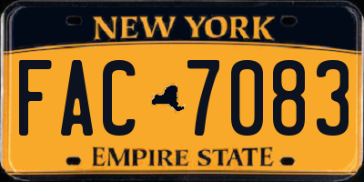NY license plate FAC7083