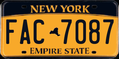 NY license plate FAC7087