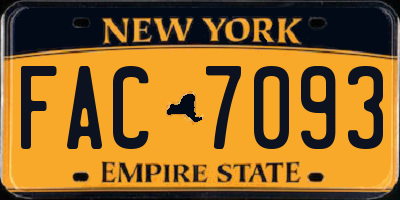 NY license plate FAC7093