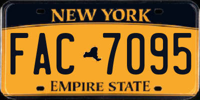 NY license plate FAC7095