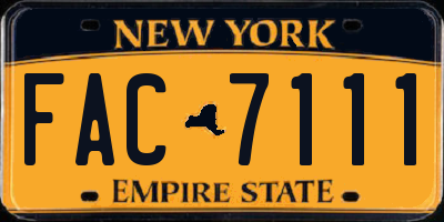 NY license plate FAC7111
