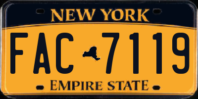 NY license plate FAC7119