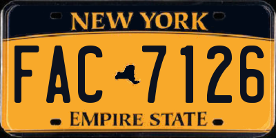 NY license plate FAC7126