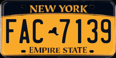 NY license plate FAC7139