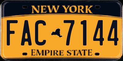 NY license plate FAC7144