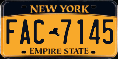 NY license plate FAC7145