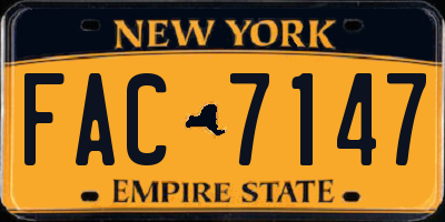 NY license plate FAC7147