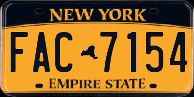 NY license plate FAC7154