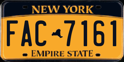 NY license plate FAC7161
