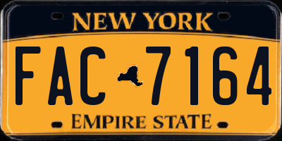 NY license plate FAC7164