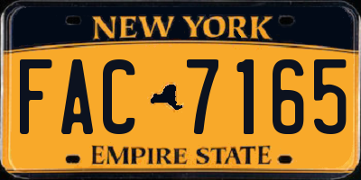 NY license plate FAC7165