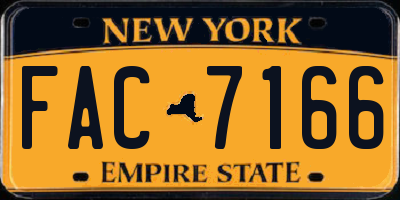 NY license plate FAC7166
