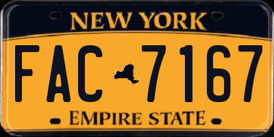 NY license plate FAC7167