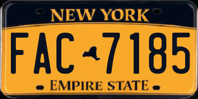 NY license plate FAC7185