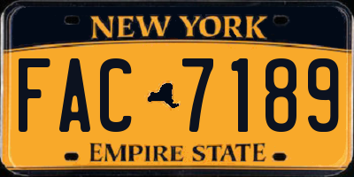 NY license plate FAC7189