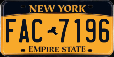 NY license plate FAC7196