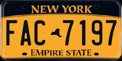 NY license plate FAC7197