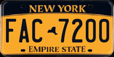 NY license plate FAC7200