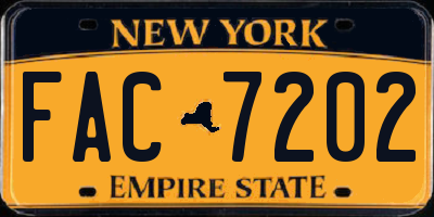 NY license plate FAC7202
