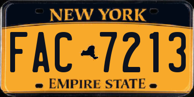 NY license plate FAC7213