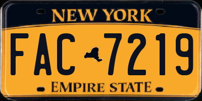NY license plate FAC7219