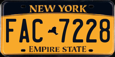 NY license plate FAC7228