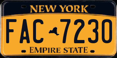 NY license plate FAC7230